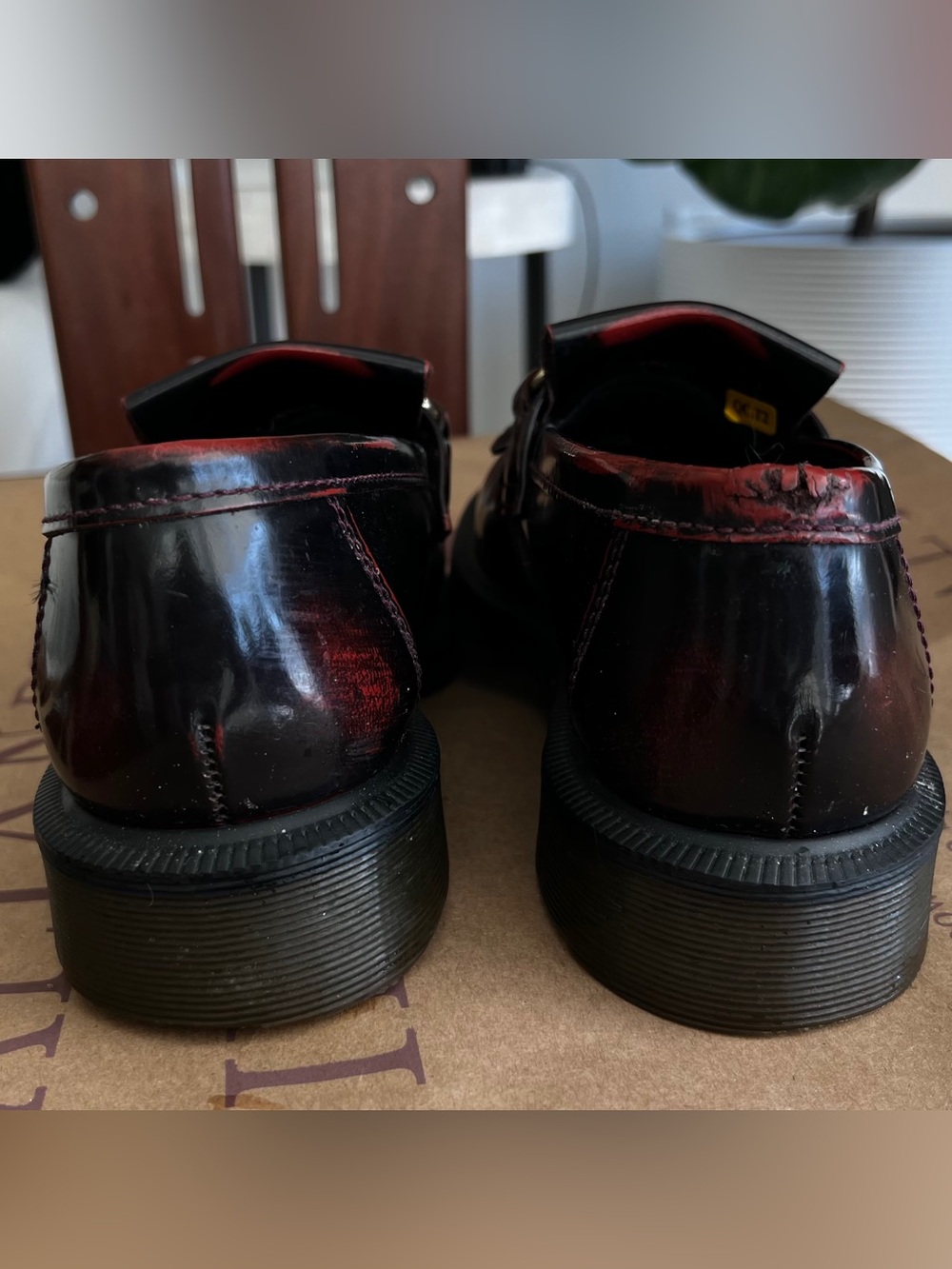 Dr. Martens Wine/Burgundy Chunky Loafers - Picture 3 of 6